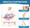 52PCS Acrylic Paint Canvas Set, Acrylic Painting Kit with 2 Set of 12 Colors Acrylic Paint,Paint Brushes,Canvas, Wooden Easels, Art Plates, Art Painting Supplies for Kids Adults